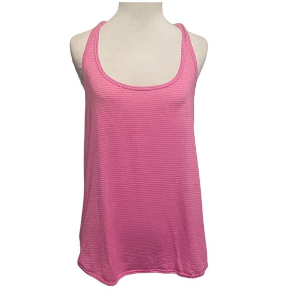 Lululemon Cool Racerback Tank Womens Size 6 Hyper Stripe Pink Workout Top - Picture 1 of 7